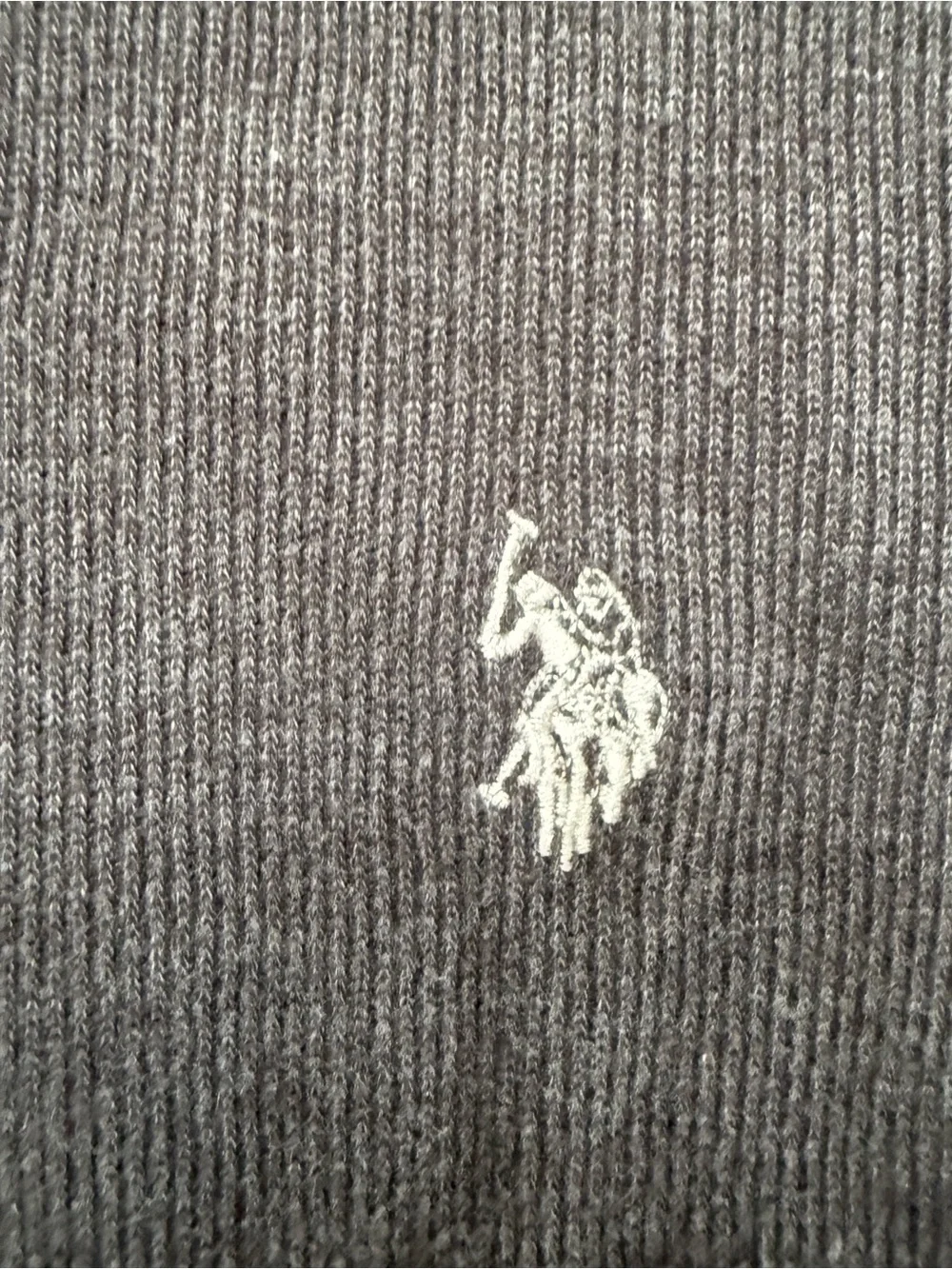 U.S. Polo Assn. Quarter Zip Pullover Sweater Men's XLT Charcoal Gray Ribbed Prep